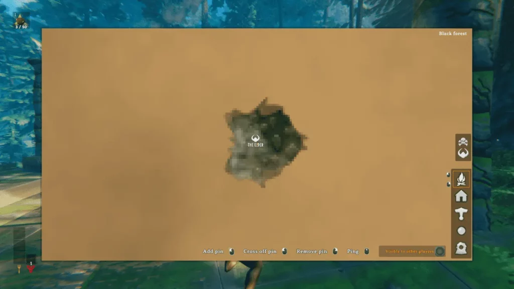 location of the boss on the map